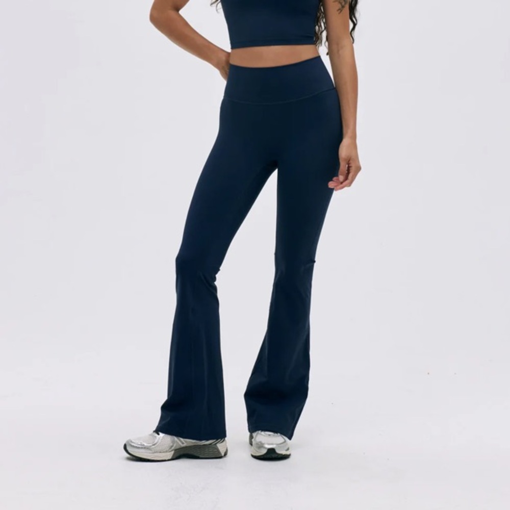 Adanola Navy Blue Flared Yoga Pant in Tall Length